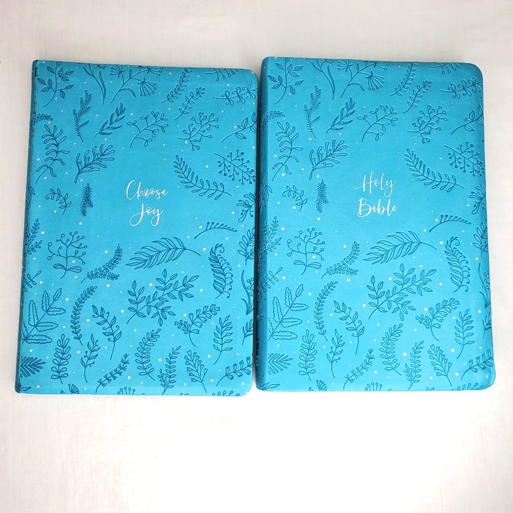 22B) BIBLE & JOURNAL Teal Soft Leather Large Print